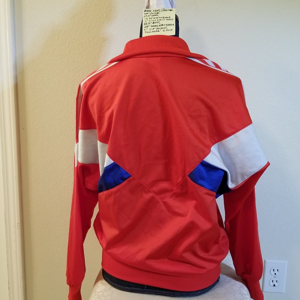 #955 NWOT Adidas Red & Blue Track Jacket S Dolman - Picture 4 of 16